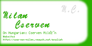 milan cserven business card